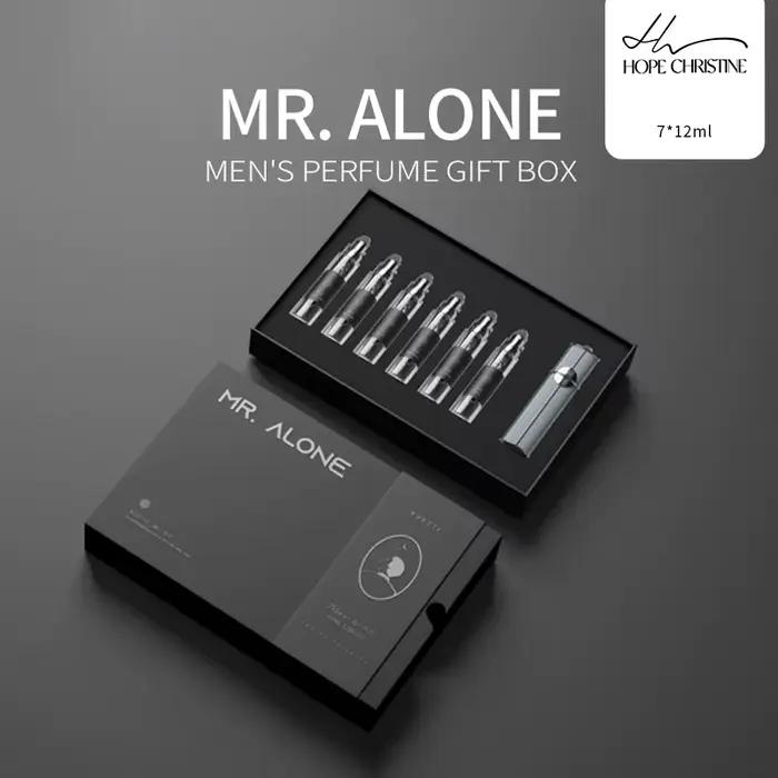 Coffret Cadeau d'Échantillons de Parfum Boisé de Luxe pour Homme, Eau de Toilette en Spray (7*12ML), Mini-Ensemble de Parfums Romantiques pour la Saint-Valentin