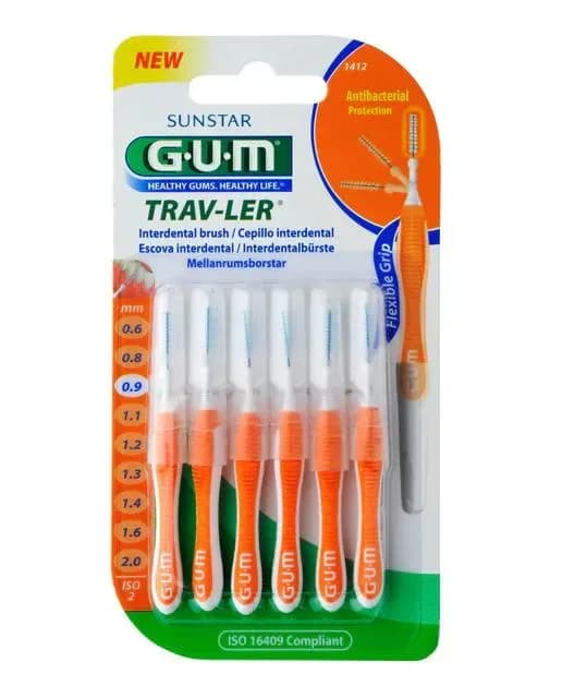Sunstar Gum Pinceau Interdentaire 0,9mm Trav-Ler 6 Uds