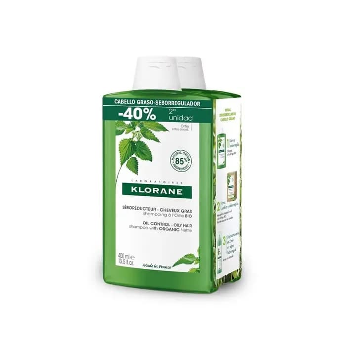 Klorane Duplo Shampoing Ortie 2x400ml