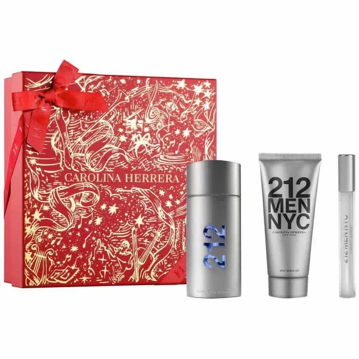 Carolina Herrera 212 Men Eau De Toilette Spray 100ml Coffret 3 Produits