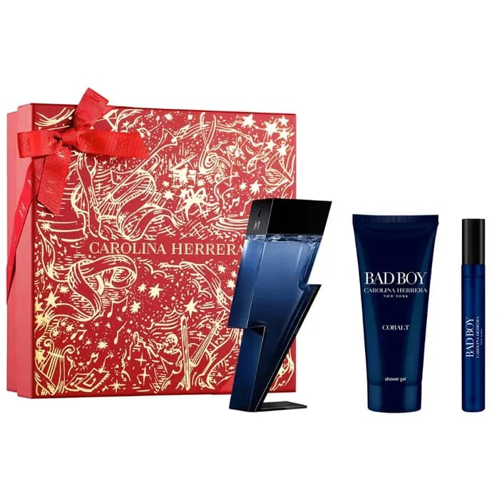 Carolina Herrera Bad Boy Cobalt Eau De Perfume Vaporisateur 100ml Coffret 3 Produits