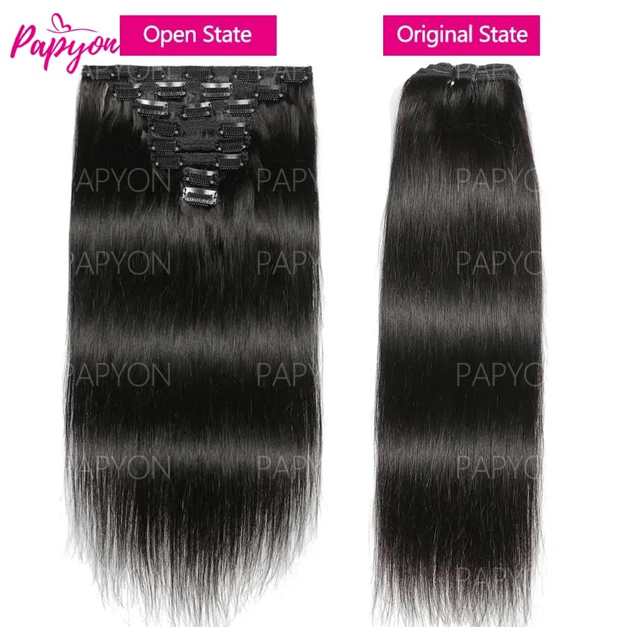 Clip in Hair Extension Human Hair 22 24 26 28 Pouces Extension Clip Cheveux Humains Extensions Cheve