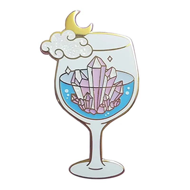 Broche en émail et eau cristalline