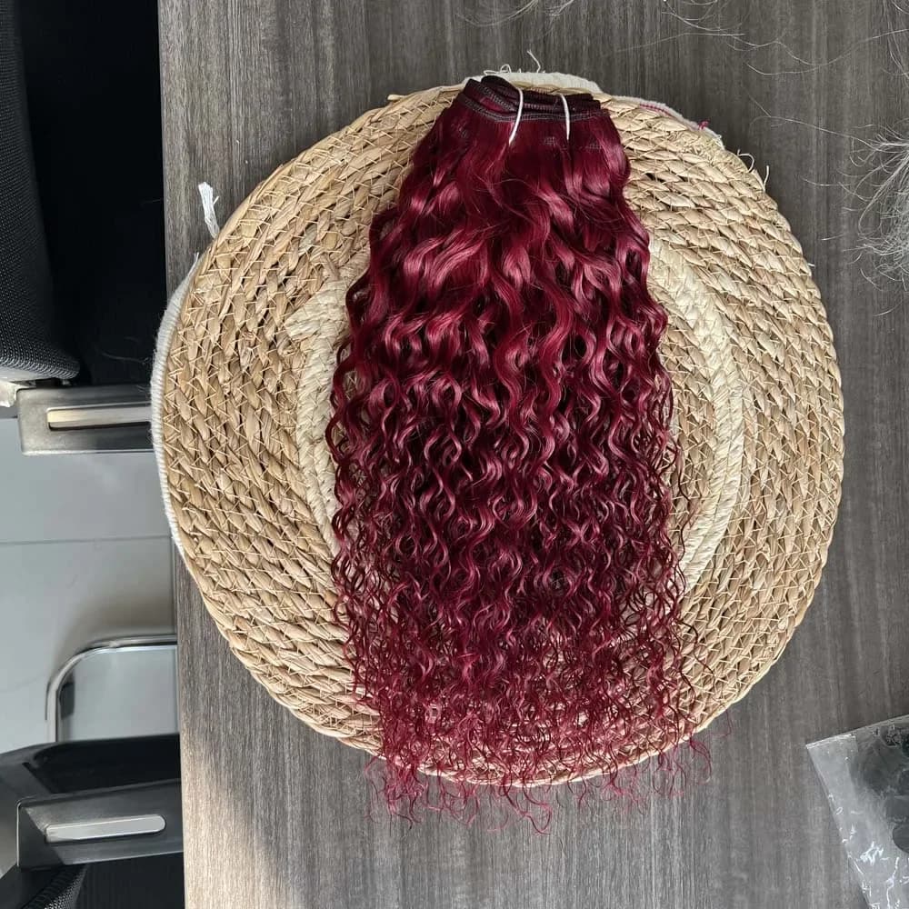 99j Bundles Cheveux Humains Vierge Brésiliens Non Traités Ondulés Bourgogne 100% Naturels 1/3/4 Pièc