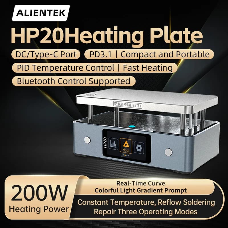 ALIENTEK HP20 préchauffeur de plaque chauffante MINI plaque chauffante Station de soudage PD3.1 temp