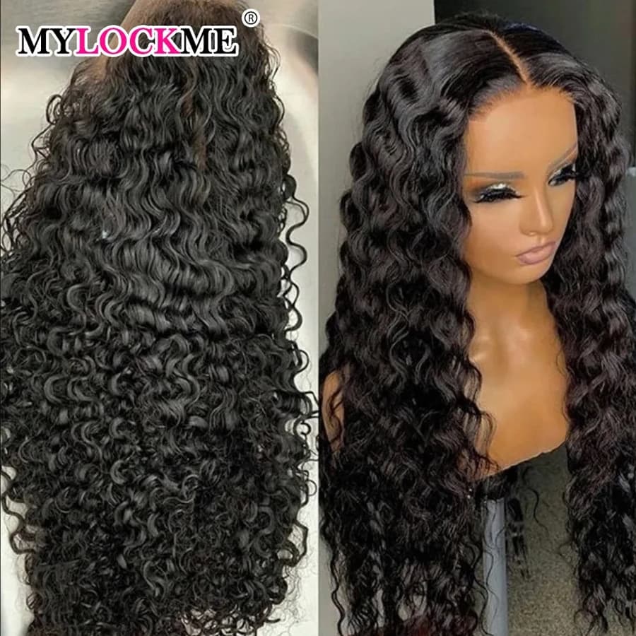 30 34 pouces vague profonde perruques frontales pour les femmes bouclés 100% cheveux humains brésili