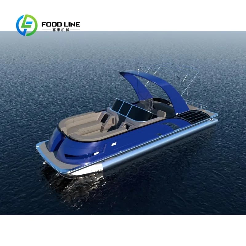 Bateau à pontons en aluminium léger 2025, mini-cruiser 2 à 4 personnes, bateau de pêche commercial à