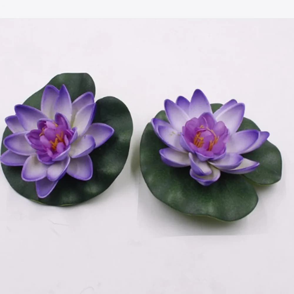 Ornement de lotus artificiel flottant en plastique pour bassin, aquarium, jardin ou décoration intér