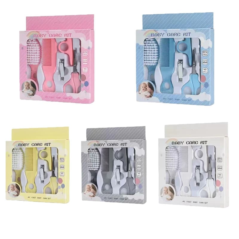 Kit de toilettage pour bébé, ensemble de soins pour bébé, sans BPA, Design mignon, peigne, brosse, c