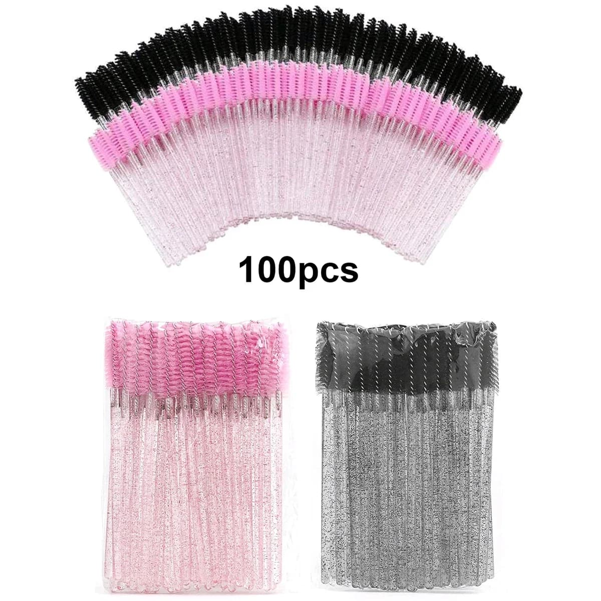 100 pièces pour Extension de cils maquillage brosses à cils jetables Spoolies Micro cils Mascara bag