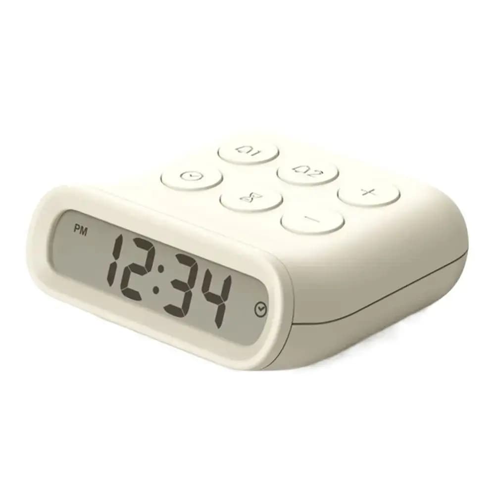 Réveil créatif compact, simple, à piles, portable, en plastique, électronique, gadget de cuisine