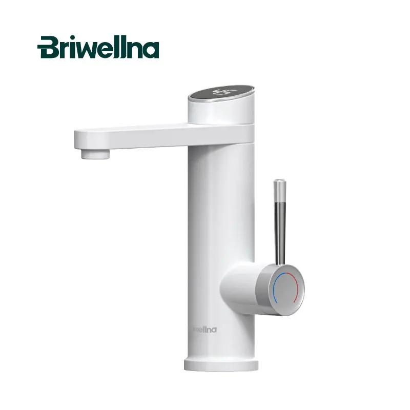 Briwellna – robinet chauffe-eau électrique 220V, robinet de lavabo, bec pivotant à 120 °, mélangeur 