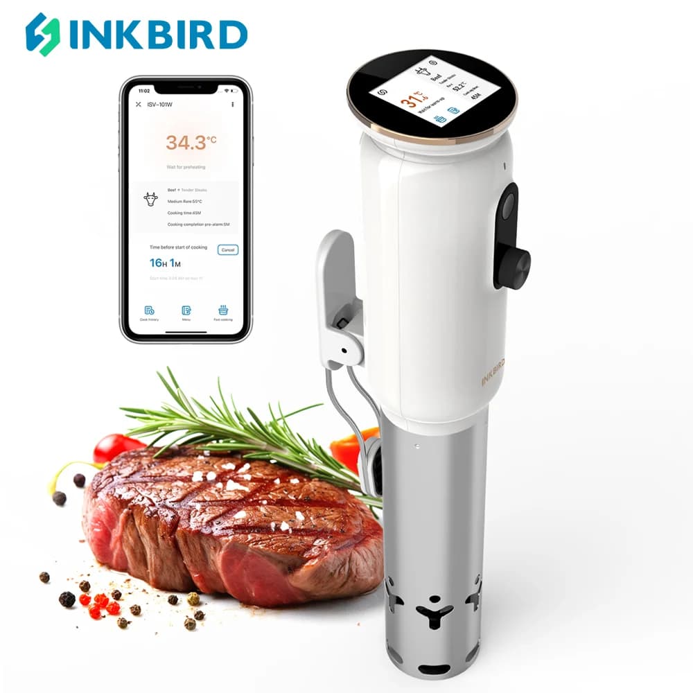 INKBIRD WiFi Sous Vide Machine ISV-101W 1000W Sous Vide cuisinière 3D Circulation d'eau chauffage av