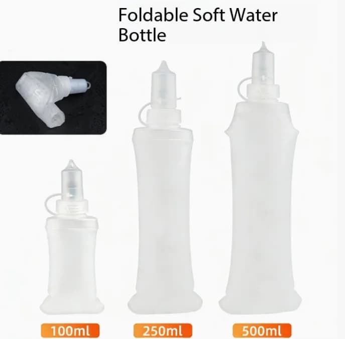 Bouteille d'eau pliable ultra-légère, seulement 35 g, disponible en capacités de 250 ml et 500 ml po