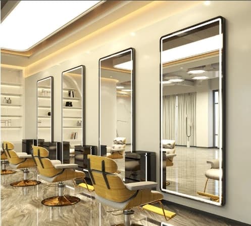 Salon de coiffure miroir mural Salon de coiffure Salon de coiffure miroir Table lumière LED tactile 