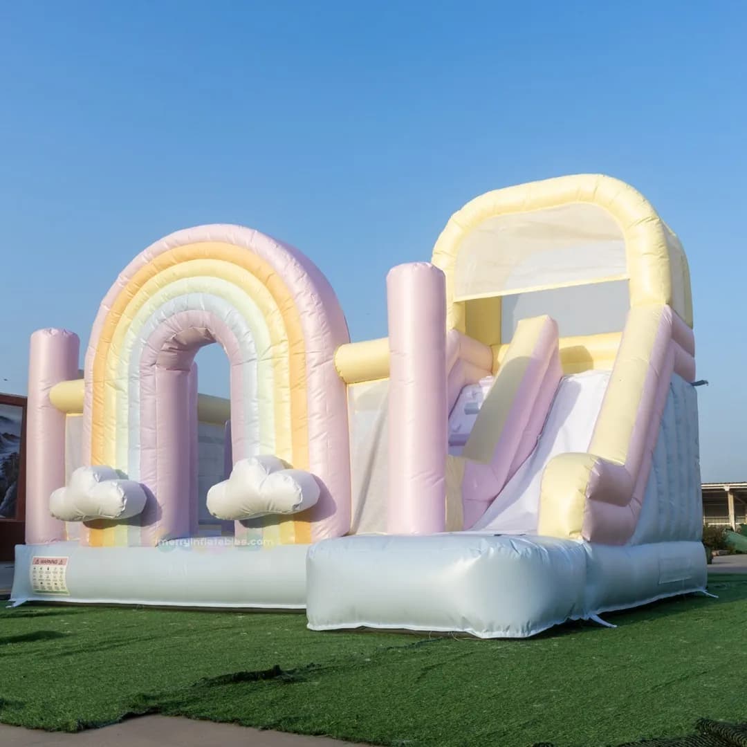 Nuage arc-en-ciel Pastel gonflable maison de rebond gonflable château juegos maison de saut à air ch