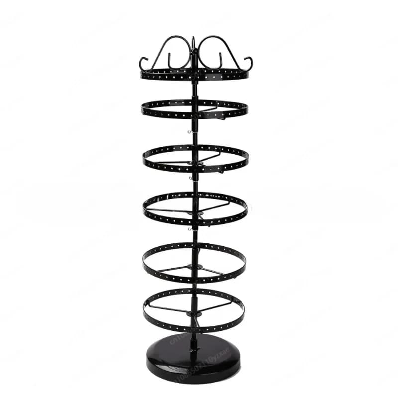 Support de boucles d'oreilles rotatif à 6 niveaux, présentoir multicouche pour goujons et cerceaux, 
