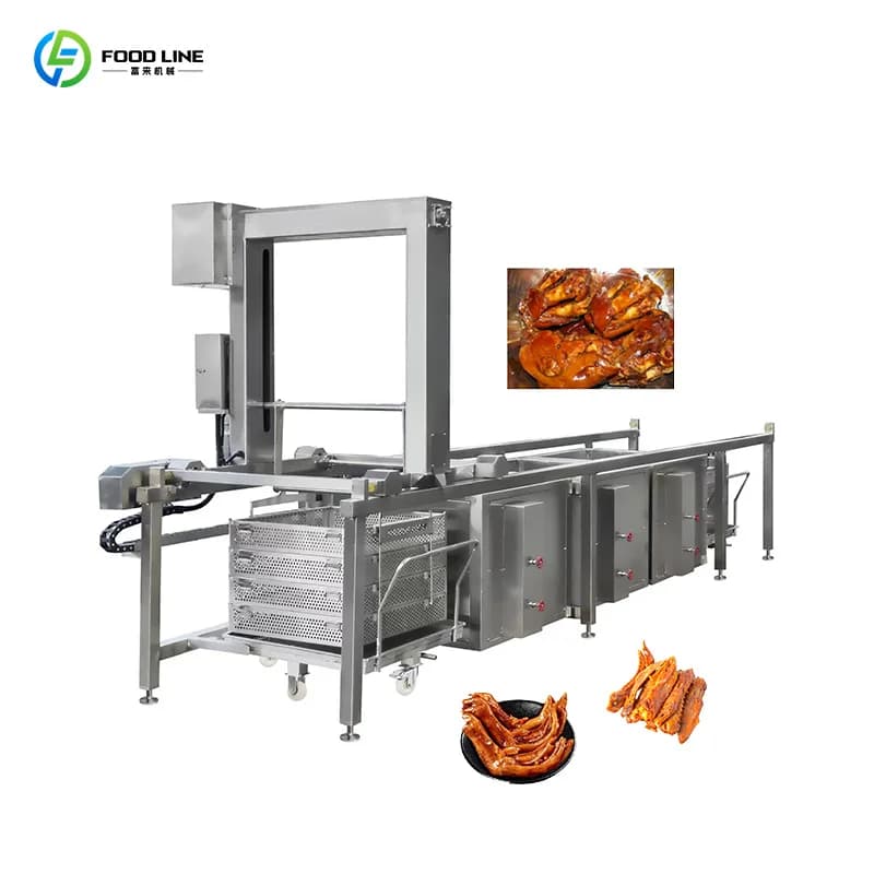 Système de cuisson continu pour volailles, machine à cuire le poulet à la sauce soja, ligne de cuiss