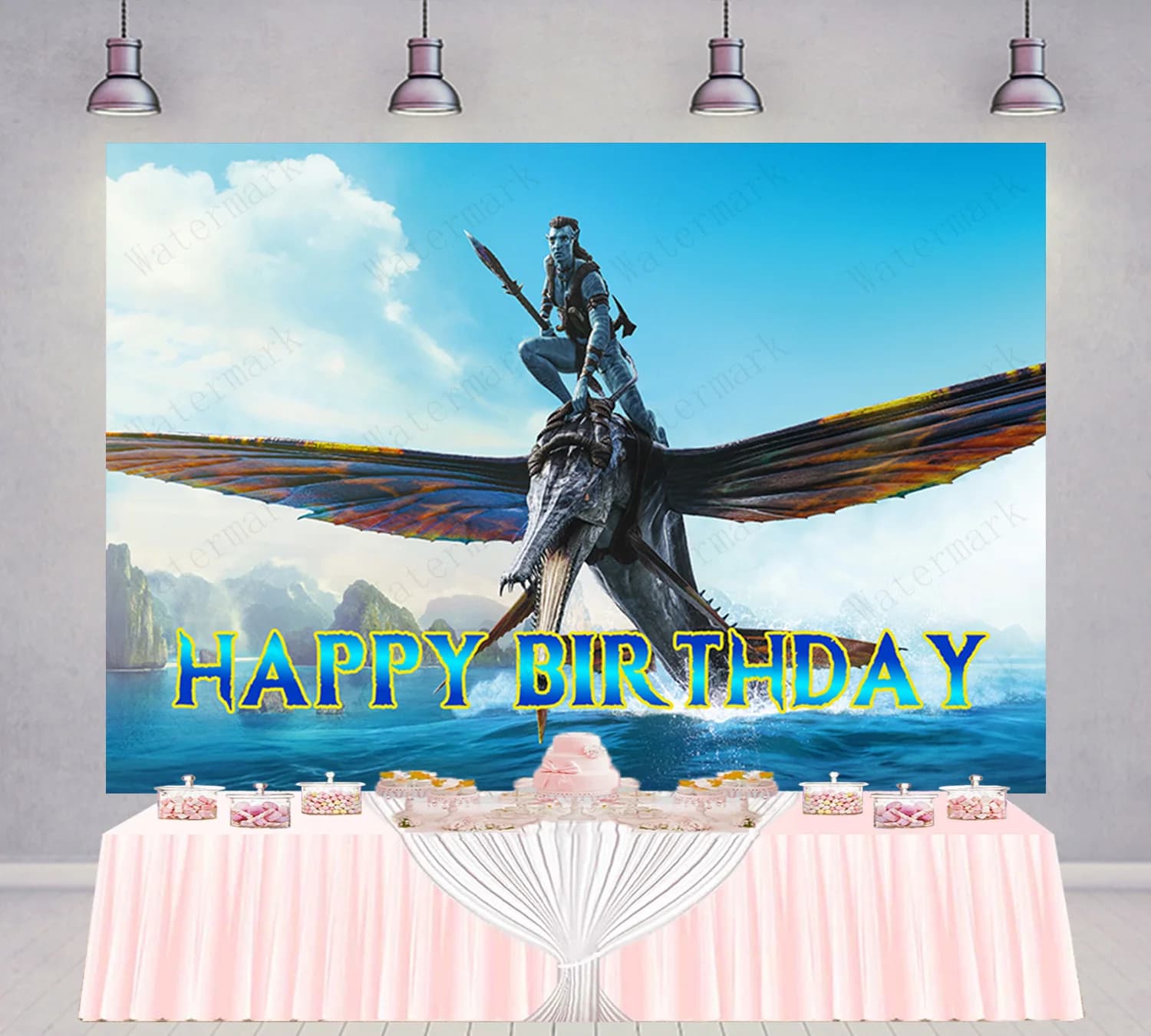 Avatar la voie de l'eau toile de fond enfants fête d'anniversaire fond 3D film vinyle Polyester phot