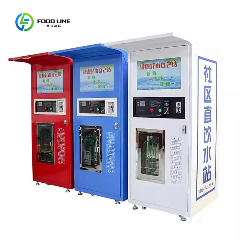 Distributeur d'eau froide et d'eau purifiée en libre-service pour extérieur avec pompe 220V et compo