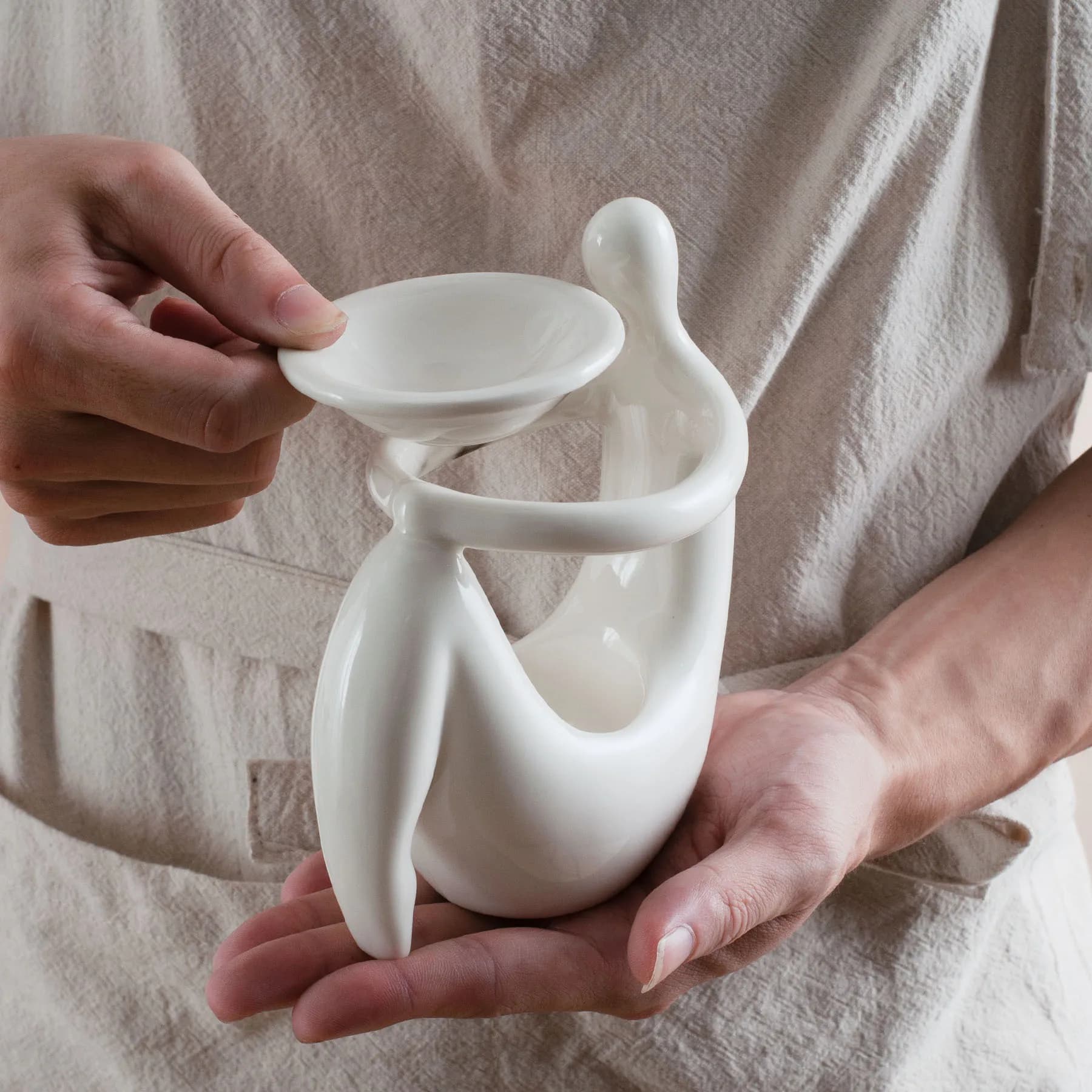 Brûleur d'huiles aromatiques en céramique en forme de corps humain, chauffe-cire et diffuseur de par