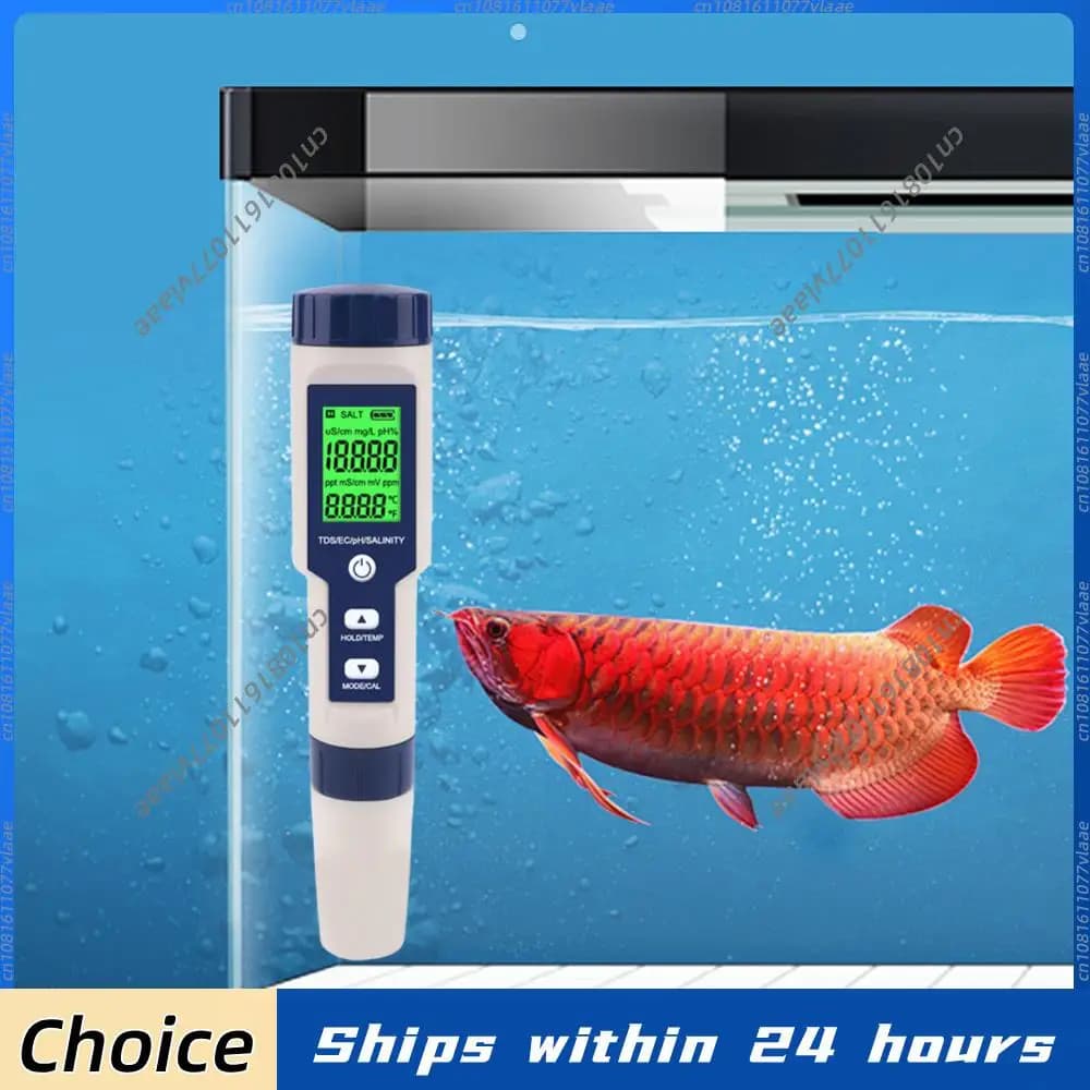 Testeur de qualité de l'eau 5 en 1, moniteur de qualité de l'eau, testeur multifonction PH/EC/TDS/sa
