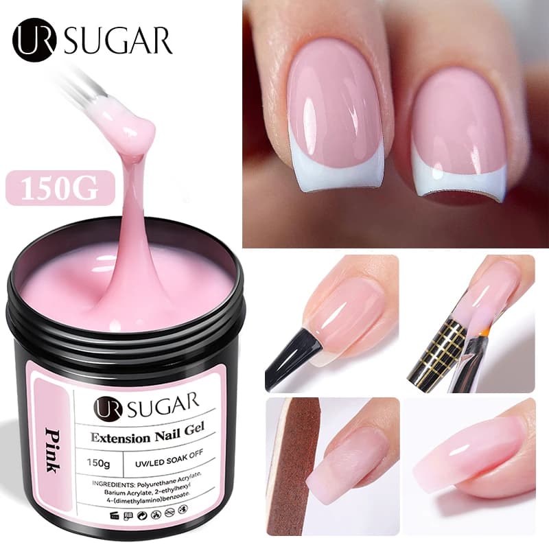 UR SUGAR 150g Extension gelée nue Rose rouge Extension rapide Gel vernis à ongles Extension UV LED m