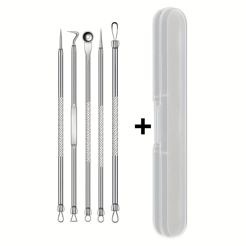 3/5/8 Pcs Pinces ultra-fines pour l'acné, extracteur de points noirs, aiguille à acné, nettoyant fac