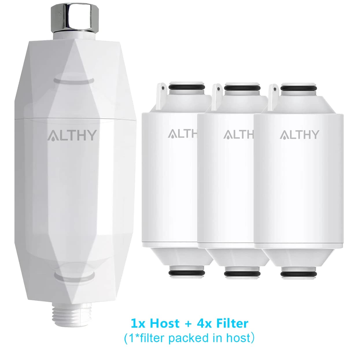 ALTHY Filtre à eau de douche revitalisant à la vitamine C - Réduit le chlore et les métaux lourds - 