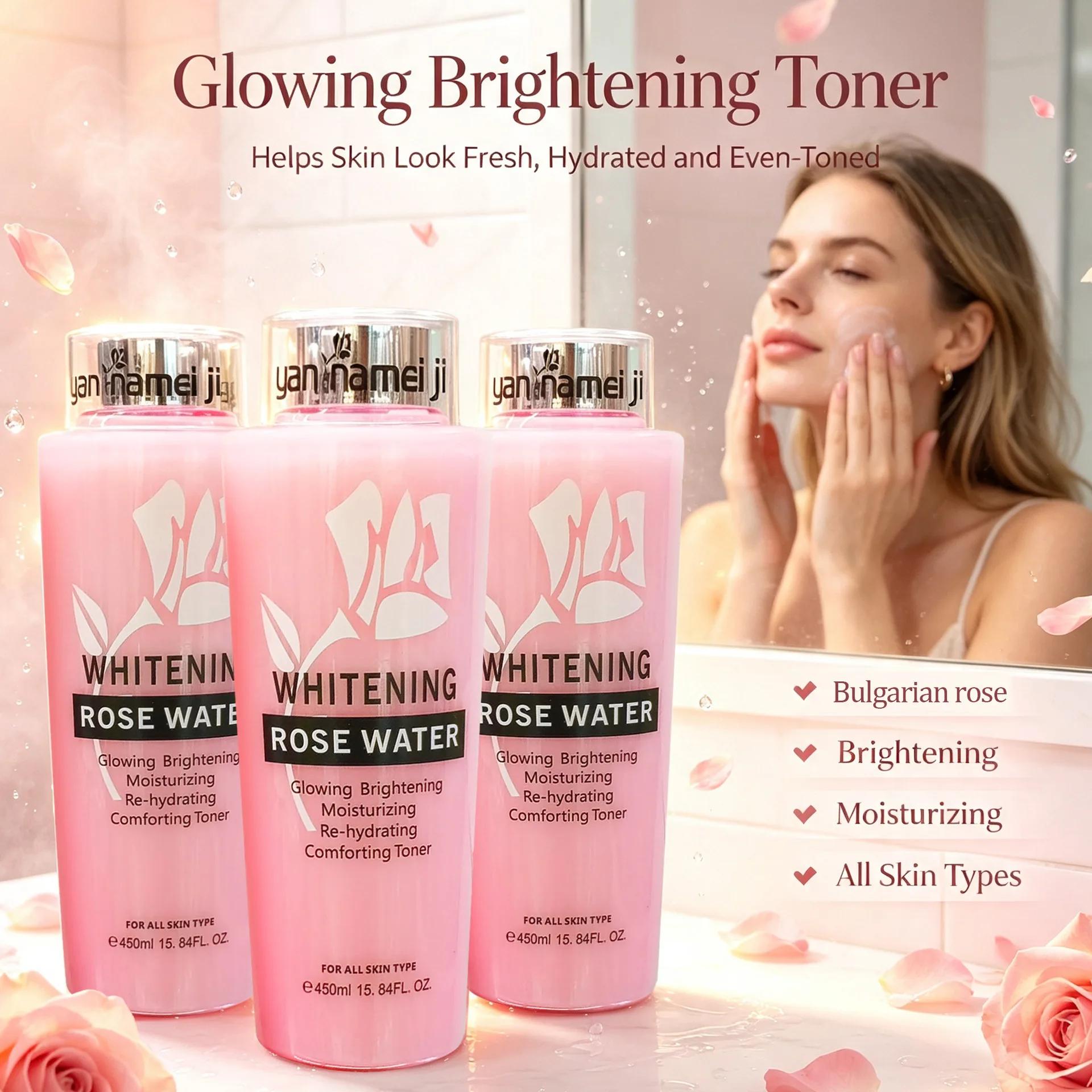 Tonique facial à l'eau de rose et à la perilla 450 ml, hydratant, régulateur de sébum, éclaircissant, réparateur, soin hydratant pour la peau du visage.