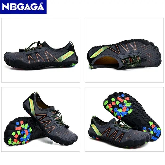 Chaussures d'eau légères à séchage rapide pour hommes et femmes, chaussures d'eau en amont, sports aquatiques de plage en plein air, chaussures d'entraînement de natation, grande taille, 46