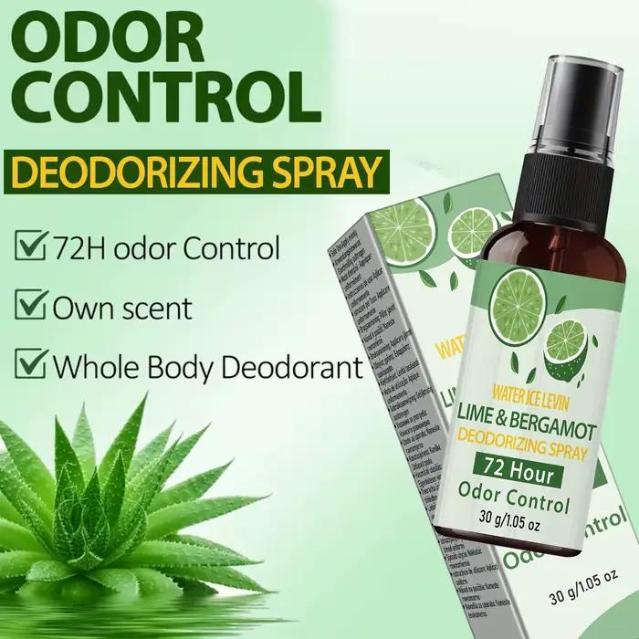 Water Ice Levin Spray Déodorant 30g Parfum Citron Vert Bergamote Collagène Acide Hyaluronique Spray Rafraîchissant Doux pour le Corps