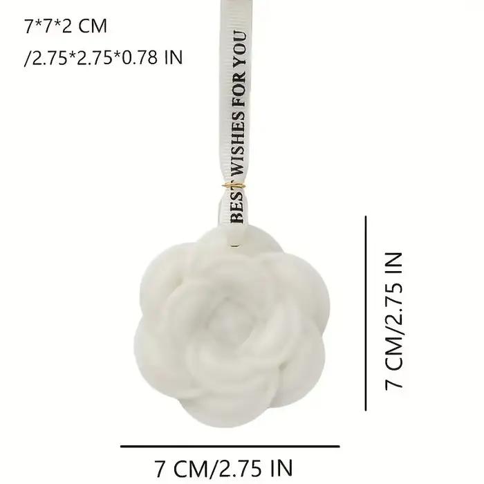 Désodorisant suspendu parfum Camélia, fleur blanche magnifique, parfum solide longue durée, pièce de cire d'aromathérapie pour mariage