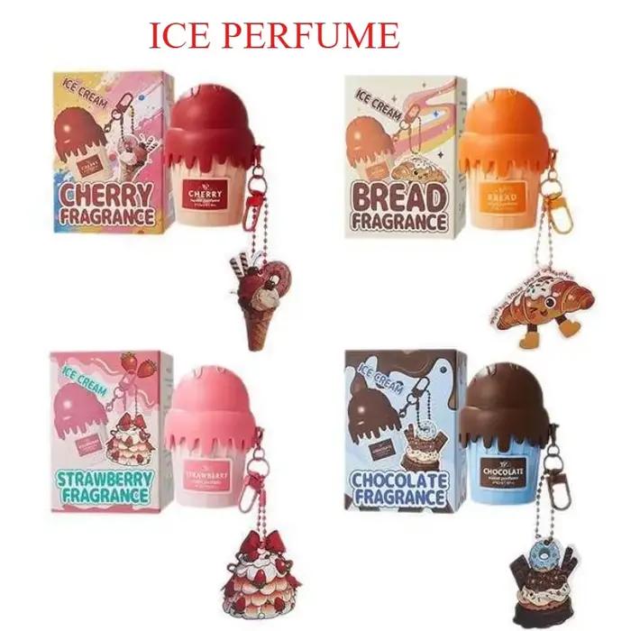 Eau de toilette gourmet en forme de glace, Dubaï, Arabie, 50 ml, parfum cerise, fraise, chocolat, pendentif mignon et délicat, parfum pour le corps