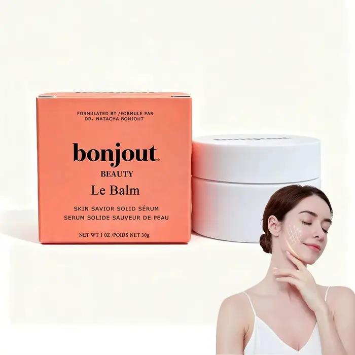 Le Balm, sérum solide de Bonjout Beauty, 30 g, sans parfum, baume réparateur, baume hydratant en profondeur, baume apaisant pour le visage, pour les peaux dont la barrière cutanée est endommagée.