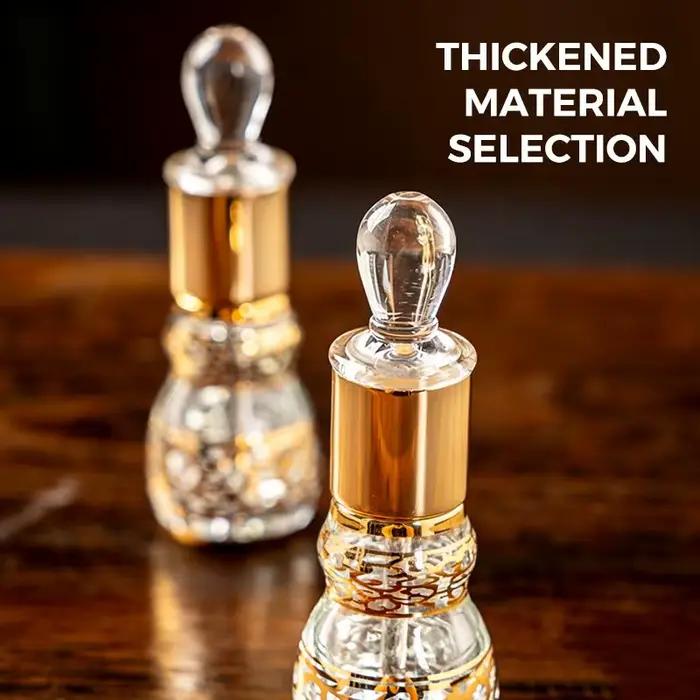Flacon à bille doré en forme de gourde de 12 ml, flacon rechargeable pour huile de parfum, idéal pour l'aromathérapie et les projets de bricolage.