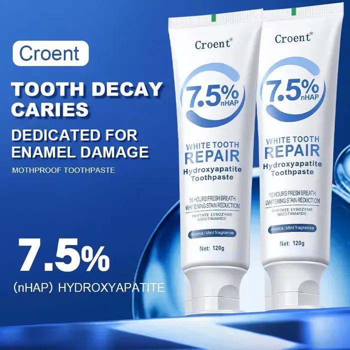Dentifrice blanchissant Hydroxyapatite, 120g, protège la santé des gencives, élimine les taches de Plaque dentaire fraîche, mauvaise haleine, nettoyage en profondeur, éclaircissant ﻿