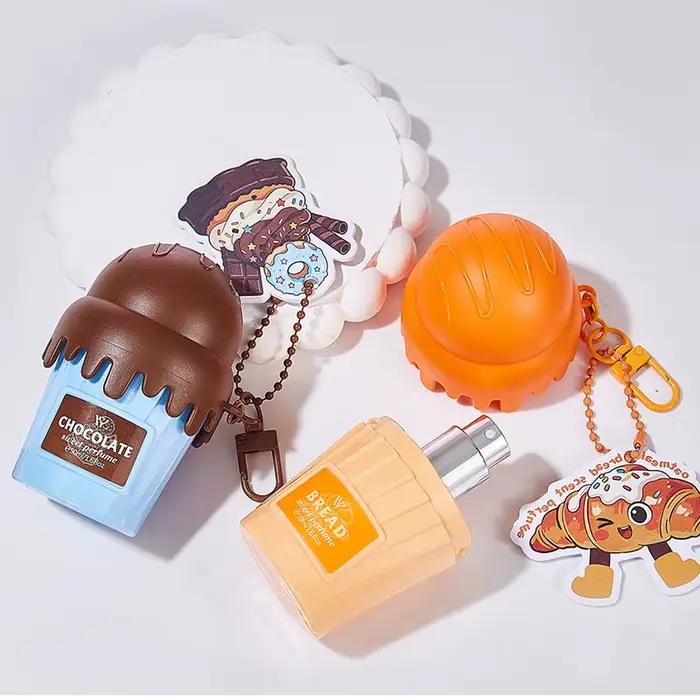 Parfum Corporel en Spray 50ml en Forme de Croissant Glacé, Parfum Cerise, Fraise et Chocolat, Pendentif Délicat et Mignon, Dubaï Arabie