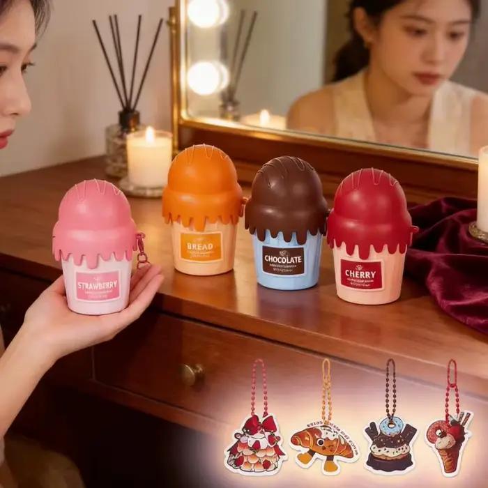 Eau de toilette gourmet en forme de glace, Dubaï, Arabie, 50 ml, parfum cerise, fraise, chocolat, pendentif mignon et délicat, parfum pour le corps