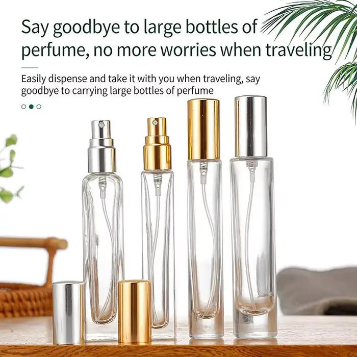 Flacons de parfum vides en verre de 10 ml, flacons ronds épais transparents, rechargeables pour la préparation de mélanges d'huiles essentielles DIY