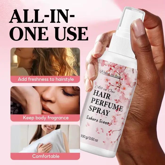 Spray Parfumé pour Cheveux Water Ice Levin Sakura Scent 100g, Collagène, Venin d'Abeille, Anti-Frisottis, Brume Capillaire Parfumée Lissante