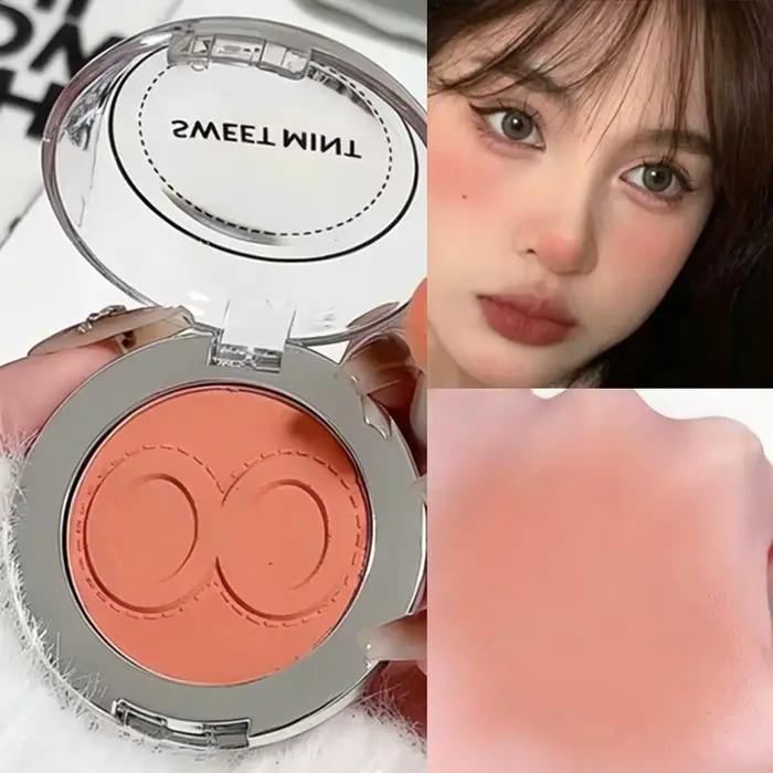 10 couleurs, blush mat imperméable, texture argile, teinte naturelle, doux, délicat, longue tenue, faible intensité, facile à appliquer, blush pour femmes, cosmétiques.