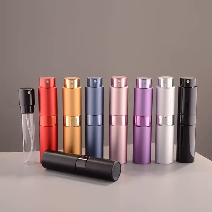 1 pièces + 2 accessoires flacon de parfum en aluminium métallique de 8 ml avec 1 flacon pulvérisateur, 1 entonnoir, 1 distributeur divin.