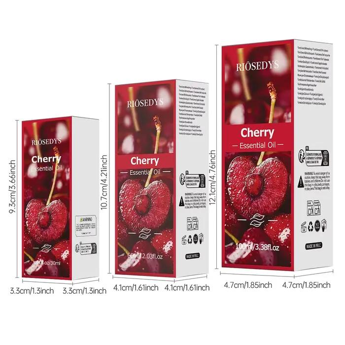 Huile essentielle de cerise, huile parfumée aux notes fruitées et sucrées pour diffuseurs, projets de bricolage et aromathérapie, parfum frais et fruité.