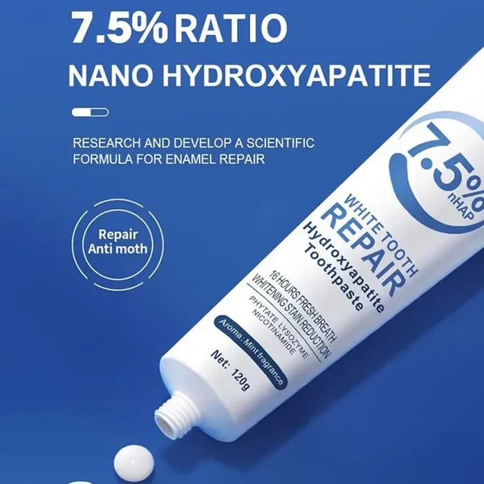 Dentifrice blanchissant Hydroxyapatite, 120g, protège la santé des gencives, élimine les taches de Plaque dentaire fraîche, mauvaise haleine, nettoyage en profondeur, éclaircissant ﻿
