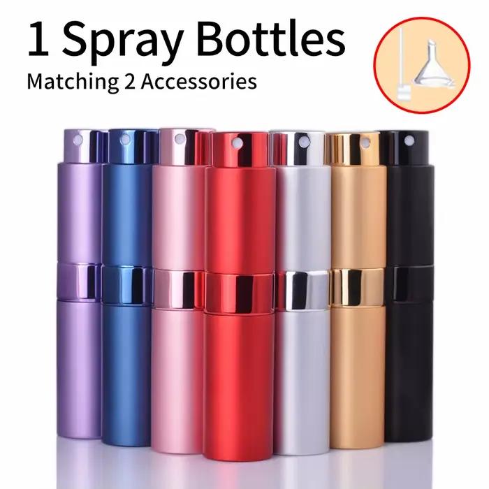 1 pièces + 2 accessoires flacon de parfum en aluminium métallique de 8 ml avec 1 flacon pulvérisateur, 1 entonnoir, 1 distributeur divin.