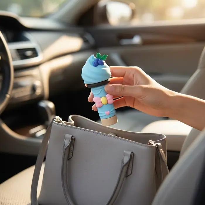 Flacon vaporisateur de parfum en forme de macaron, couleur crème glacée, 5 ml, portable, rechargeable, atomiseur cosmétique pour parfum, tonique, voyage.