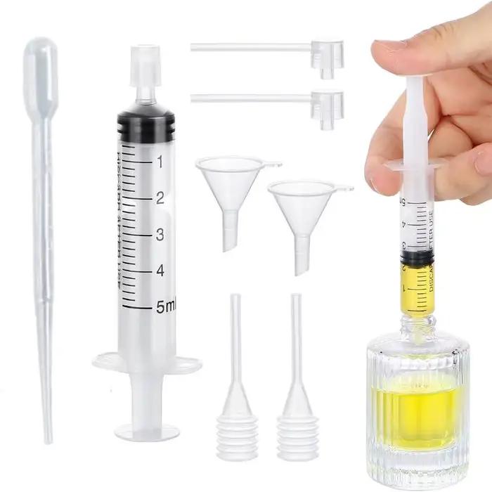Kit d'outils de remplissage d'échantillons de parfum 4/8/10/20 pièces, comprenant seringue, extracteur, entonnoir et compte-gouttes, étanche, pour la création de parfums DIY et l'utilisation en voyage