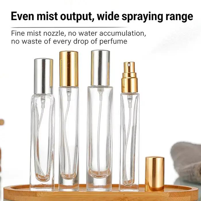 Flacons de parfum vides en verre de 10 ml, flacons ronds épais transparents, rechargeables pour la préparation de mélanges d'huiles essentielles DIY