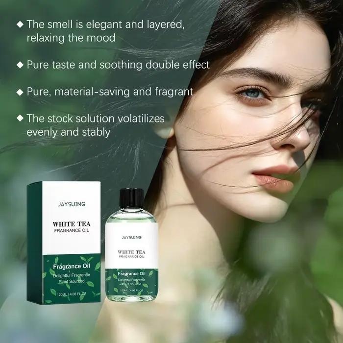 Huile d'aromathérapie au thé blanc, parfum frais et pur pour la maison, idéal pour diffuseur, armoire, tiroir, chambre, bureau, parfum longue durée